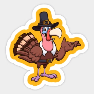 Cute Cartoon Thanksgiving Turkey Sticker